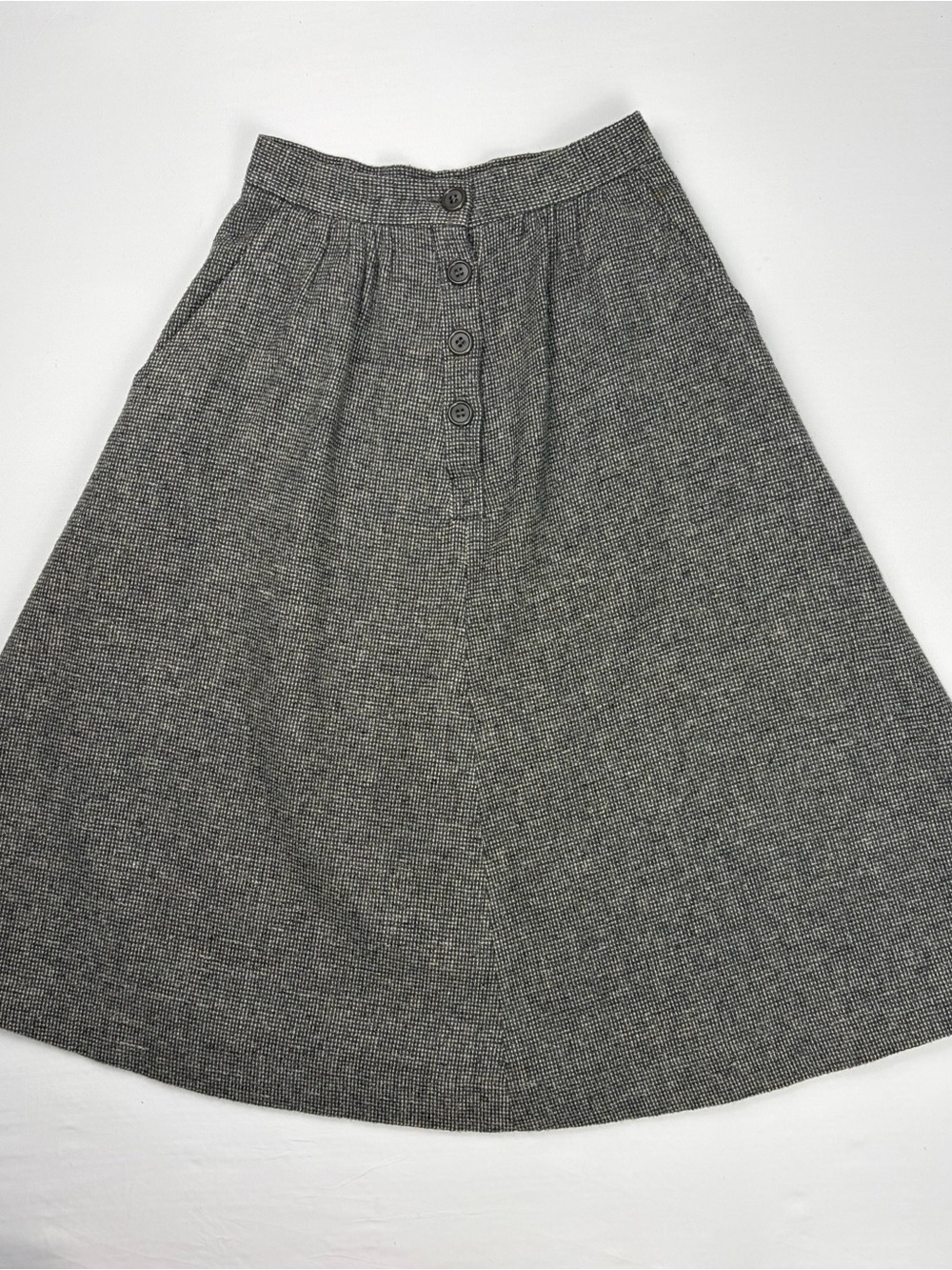 Vintage Bus Stop by Lee Bender London Wool Blend Midi Skirt Made in England